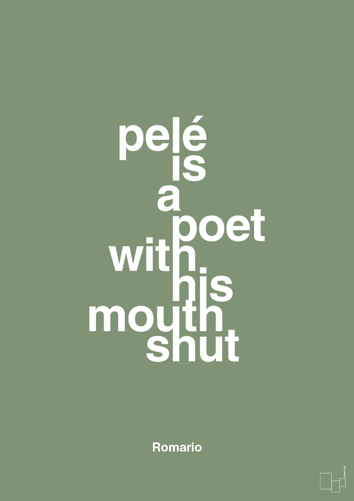 plakat: pelé is a poet with his mouth shut - jade-Fodbold-A1two3