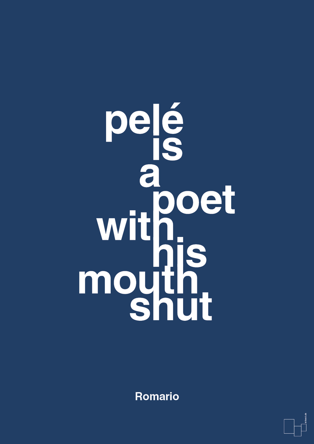 plakat: pelé is a poet with his mouth shut - lapis blue-Fodbold-A1two3