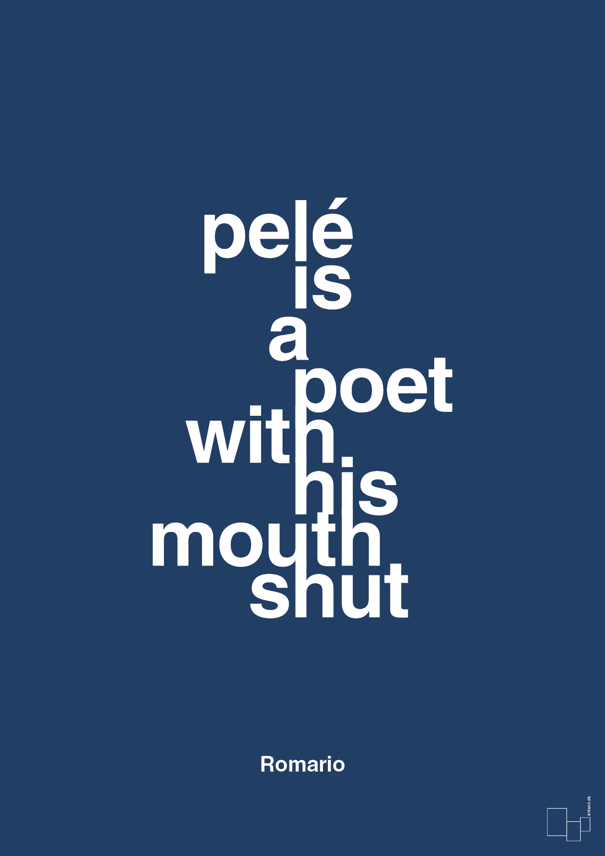 plakat: pelé is a poet with his mouth shut - lapis blue-Fodbold-A1two3