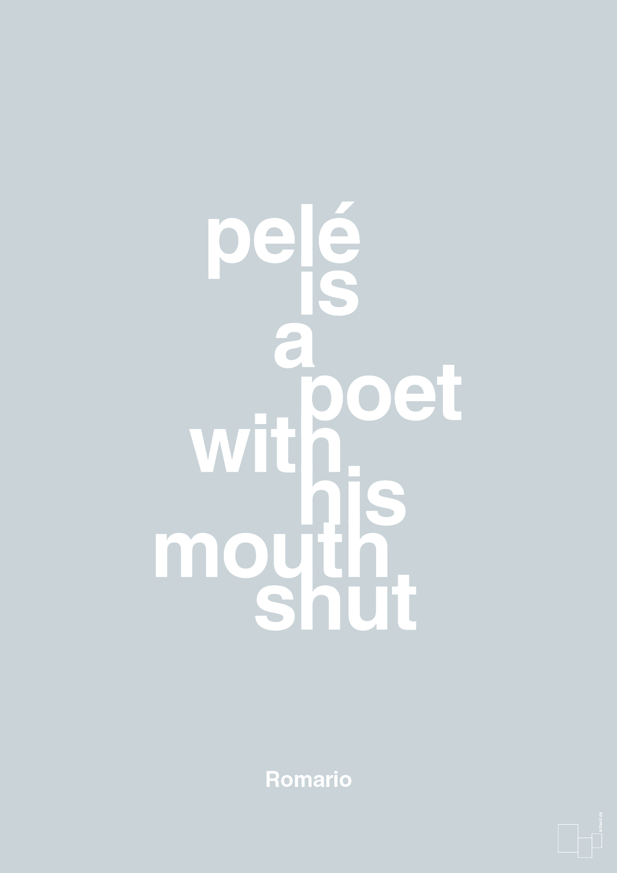 plakat: pelé is a poet with his mouth shut - light drizzle-Fodbold-A1two3