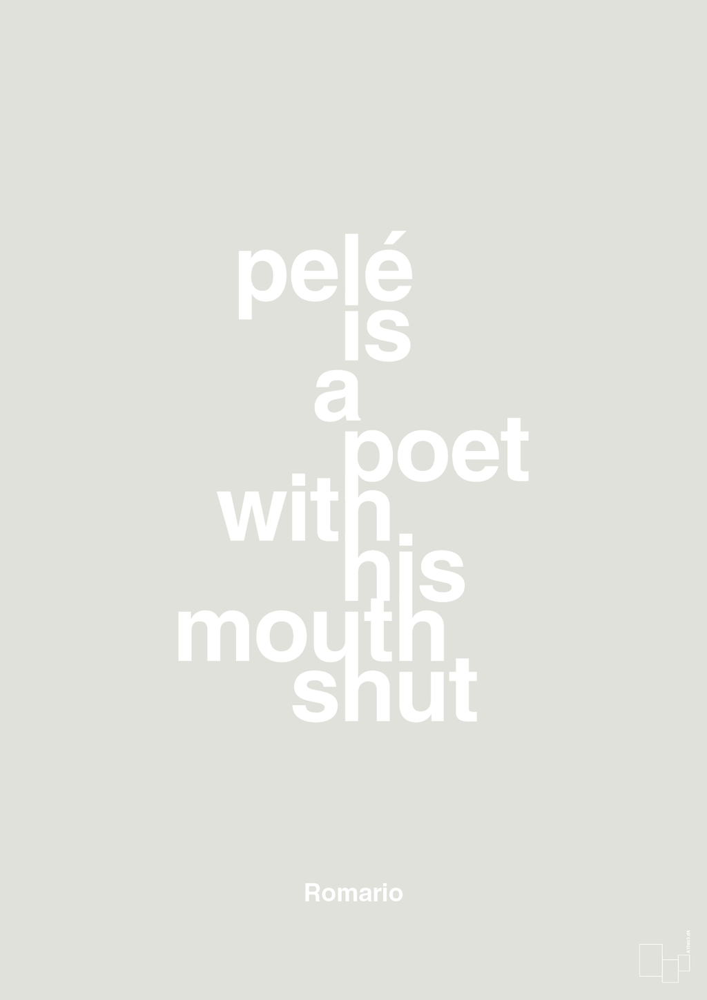 plakat: pelé is a poet with his mouth shut - painters white-Fodbold-A1two3