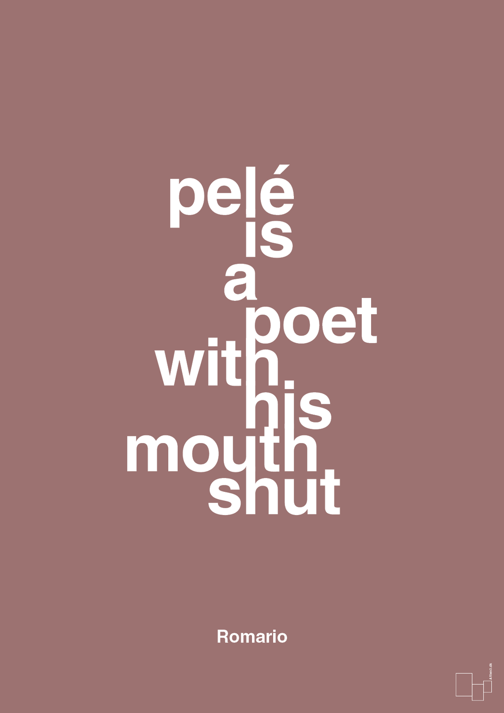plakat: pelé is a poet with his mouth shut - plum-Fodbold-A1two3