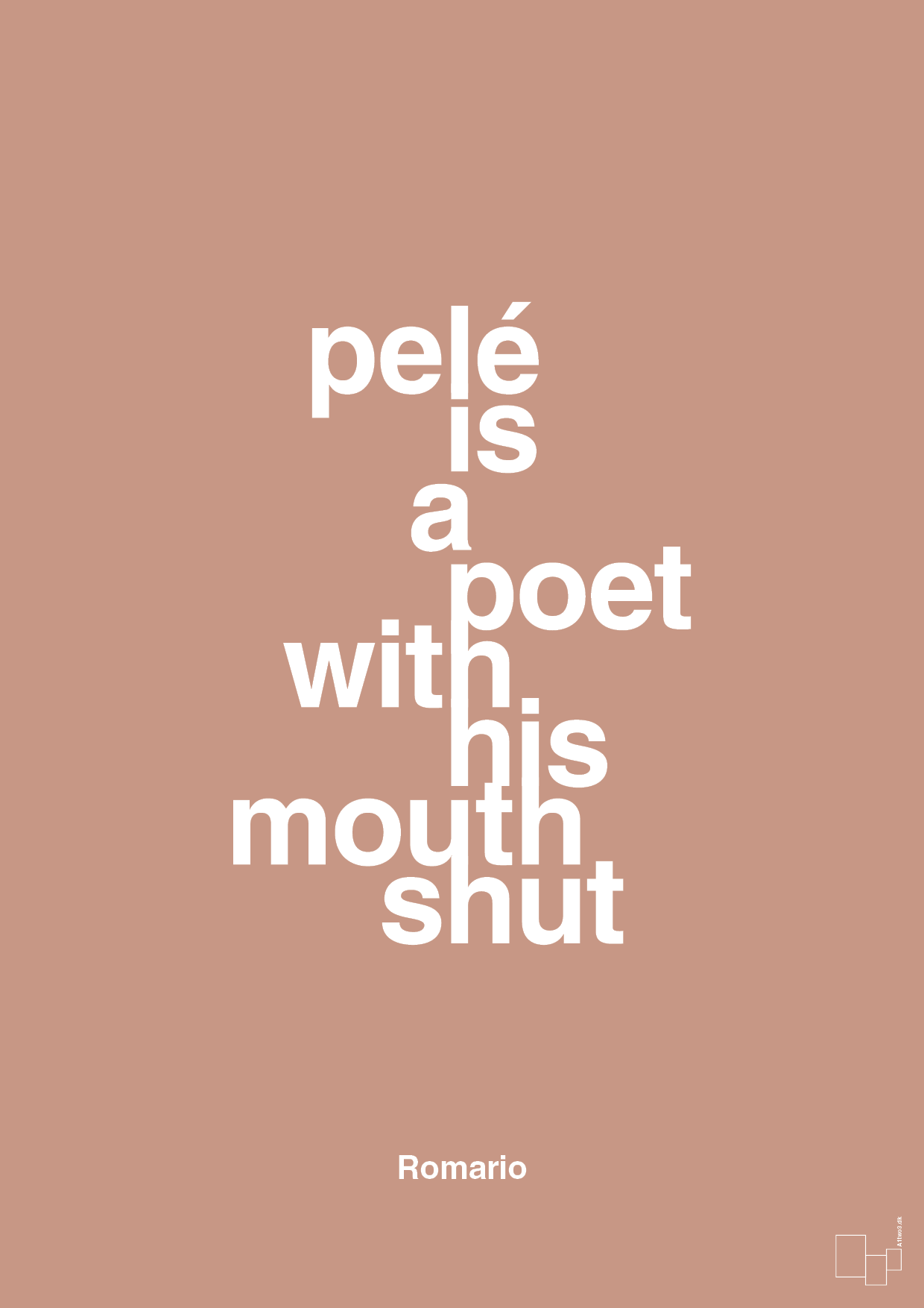 plakat: pelé is a poet with his mouth shut - powder-Fodbold-A1two3