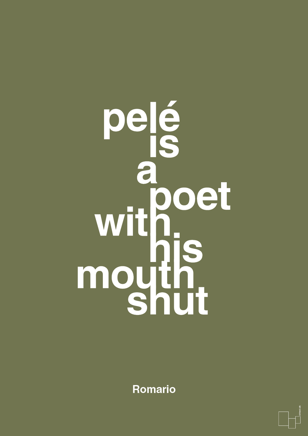 plakat: pelé is a poet with his mouth shut - secret meadow-Fodbold-A1two3