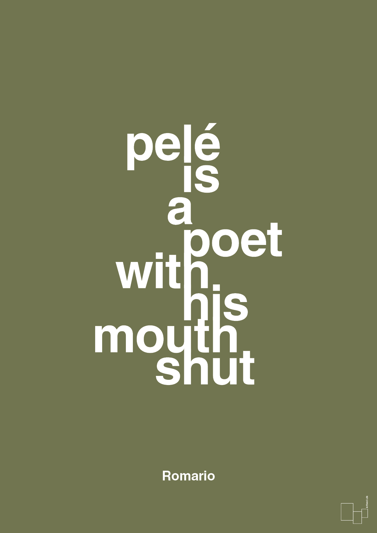 plakat: pelé is a poet with his mouth shut - secret meadow-Fodbold-A1two3