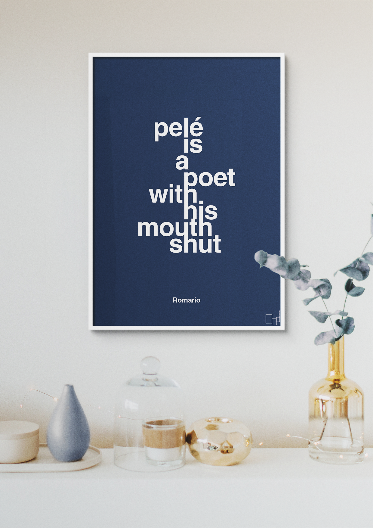 plakat: pelé is a poet with his mouth shut - light rose-Fodbold-A1two3