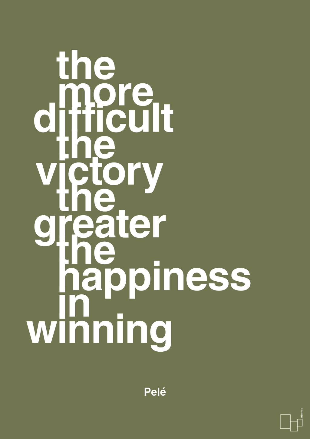 plakat: the more difficult the victory the greater the happiness in winning - secret meadow-Fodbold-A1two3
