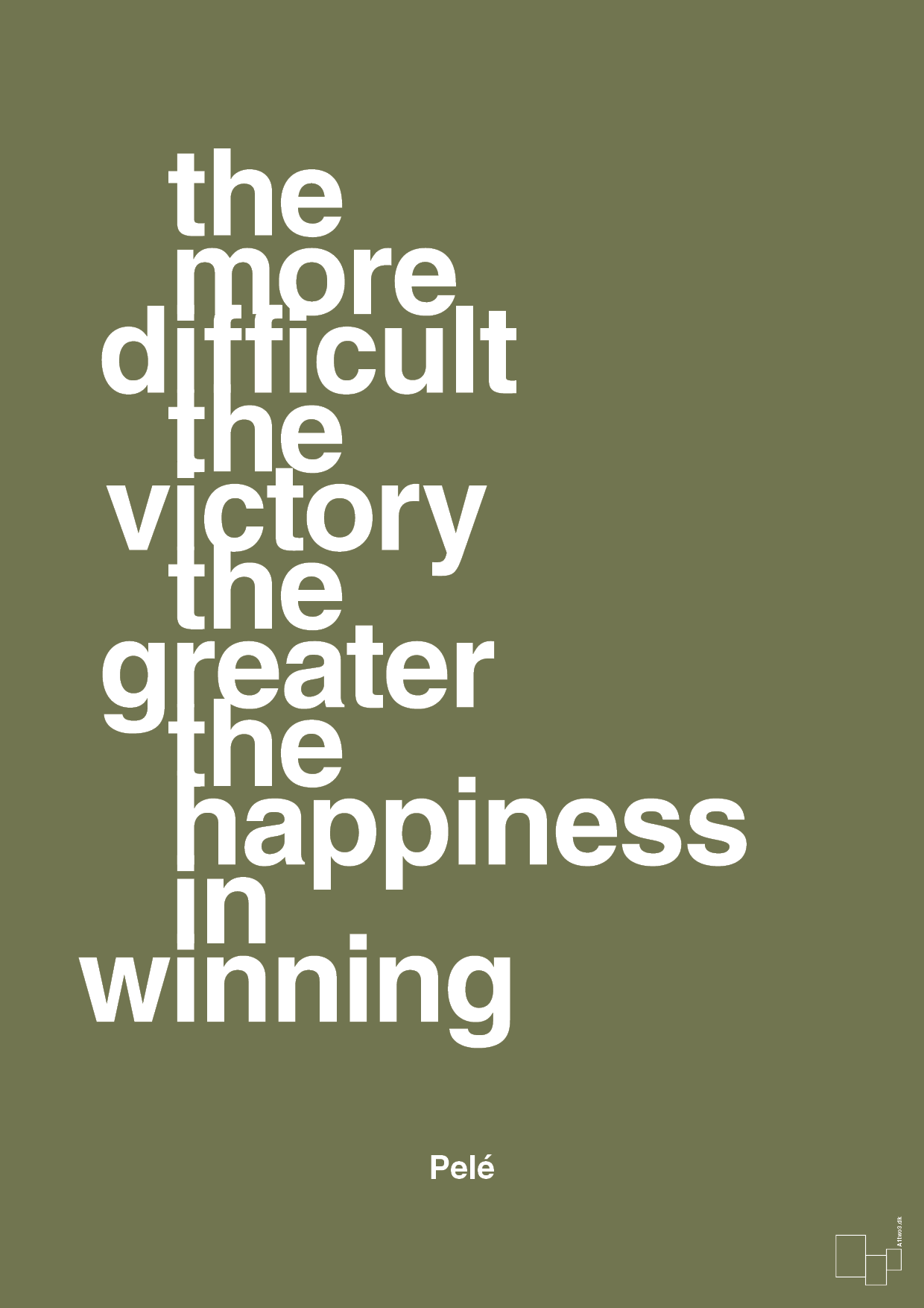 plakat: the more difficult the victory the greater the happiness in winning - secret meadow-Fodbold-A1two3