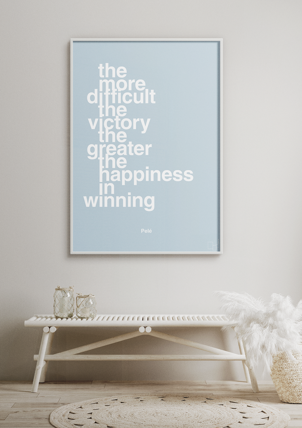 plakat: the more difficult the victory the greater the happiness in winning - bubble shell-Fodbold-A1two3