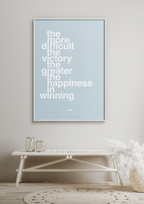 plakat: the more difficult the victory the greater the happiness in winning - cognac-Fodbold-A1two3