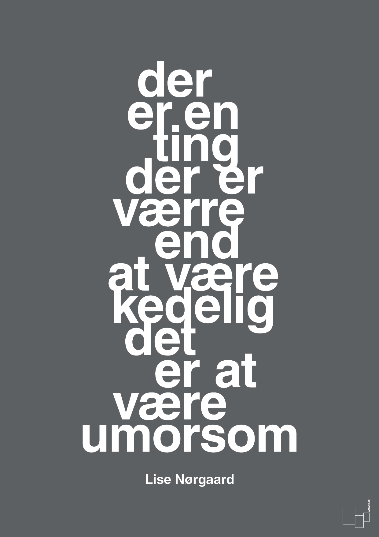 plakat: der er en ting der er værre end at være kedelig det er at være umorsom - graphic charcoal-Forfatter-A1two3