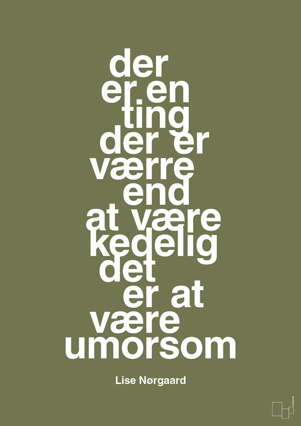plakat: der er en ting der er værre end at være kedelig det er at være umorsom - secret meadow-Forfatter-A1two3