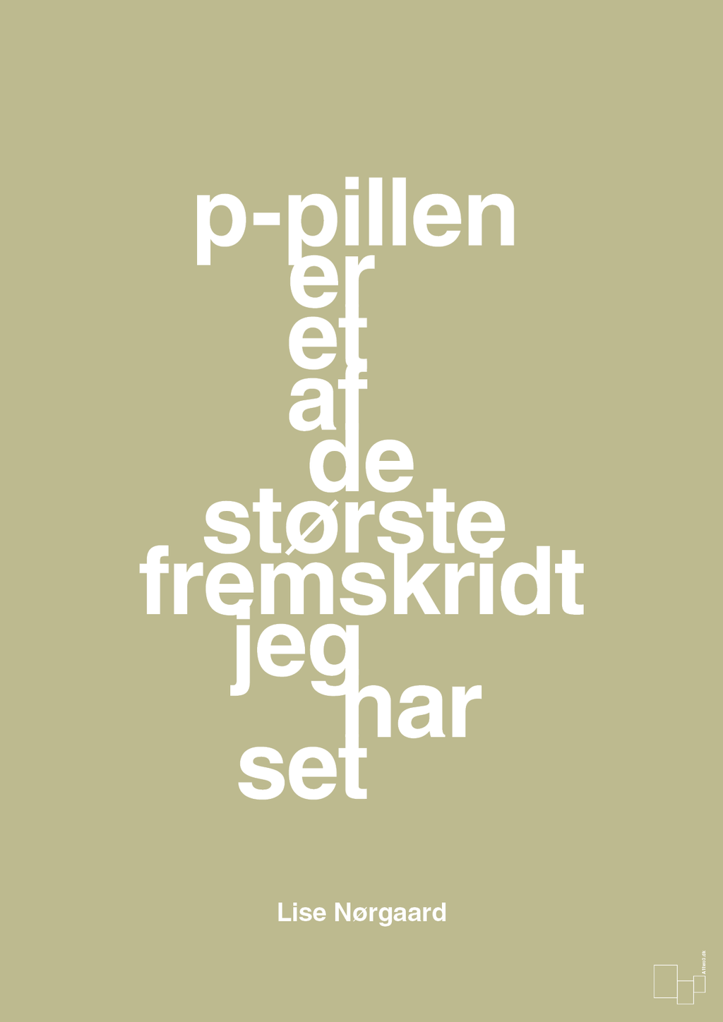 plakat: p-pillen er et af de største fremskridt jeg har set - back to nature-Forfatter-A1two3