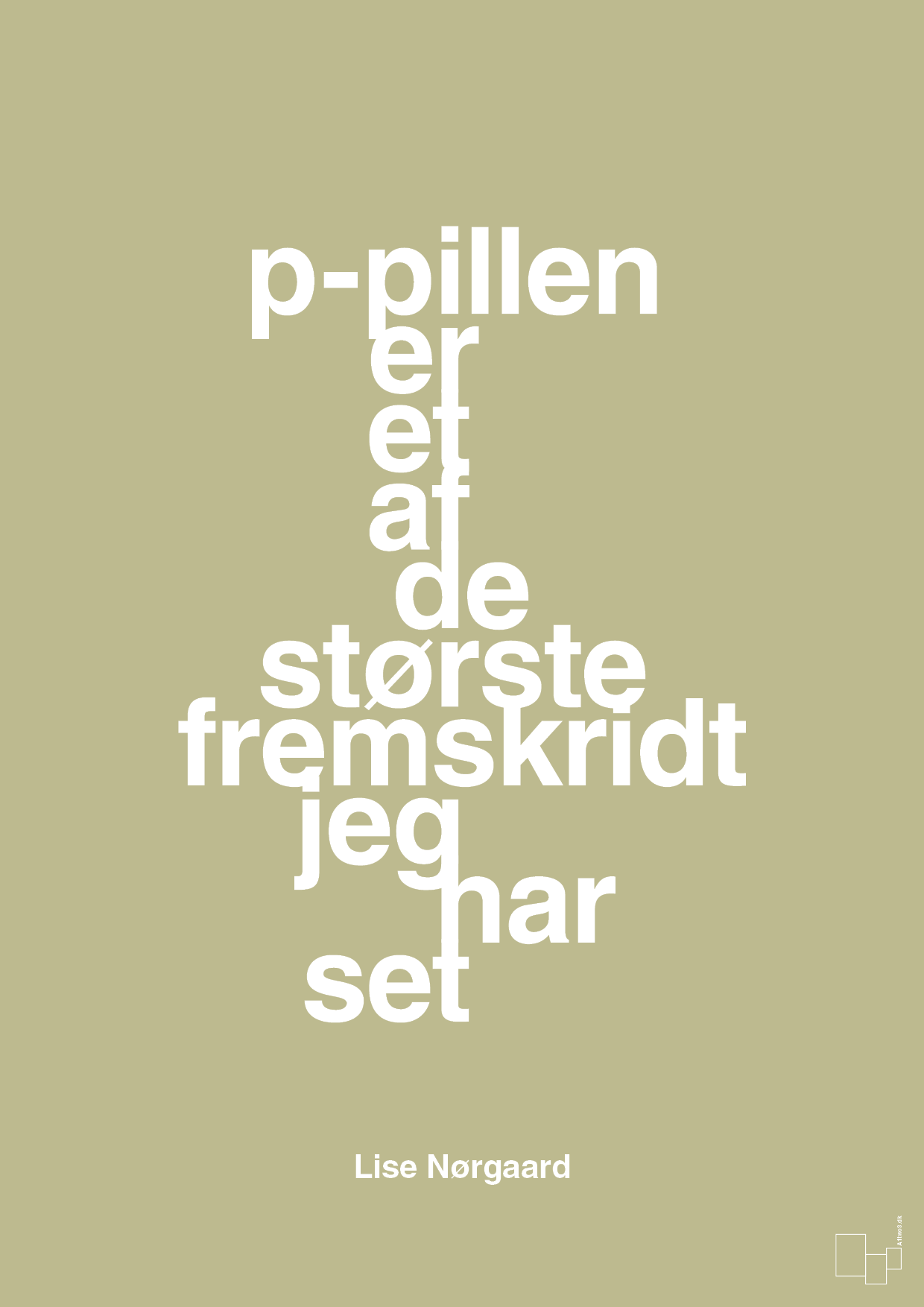 plakat: p-pillen er et af de største fremskridt jeg har set - back to nature-Forfatter-A1two3