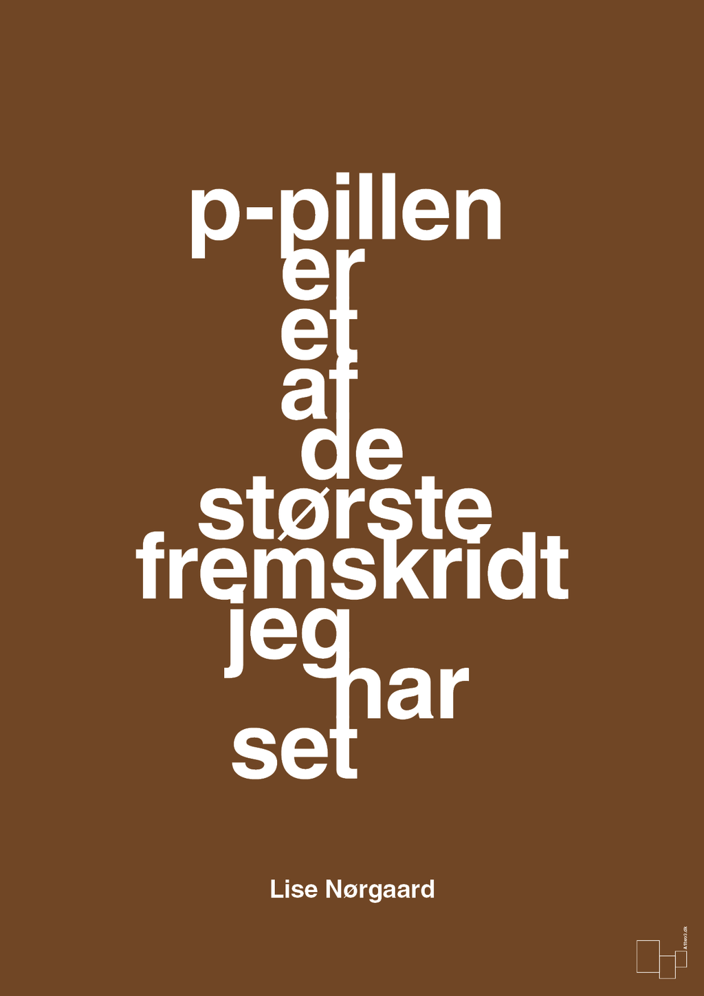 plakat: p-pillen er et af de største fremskridt jeg har set - dark brown-Forfatter-A1two3