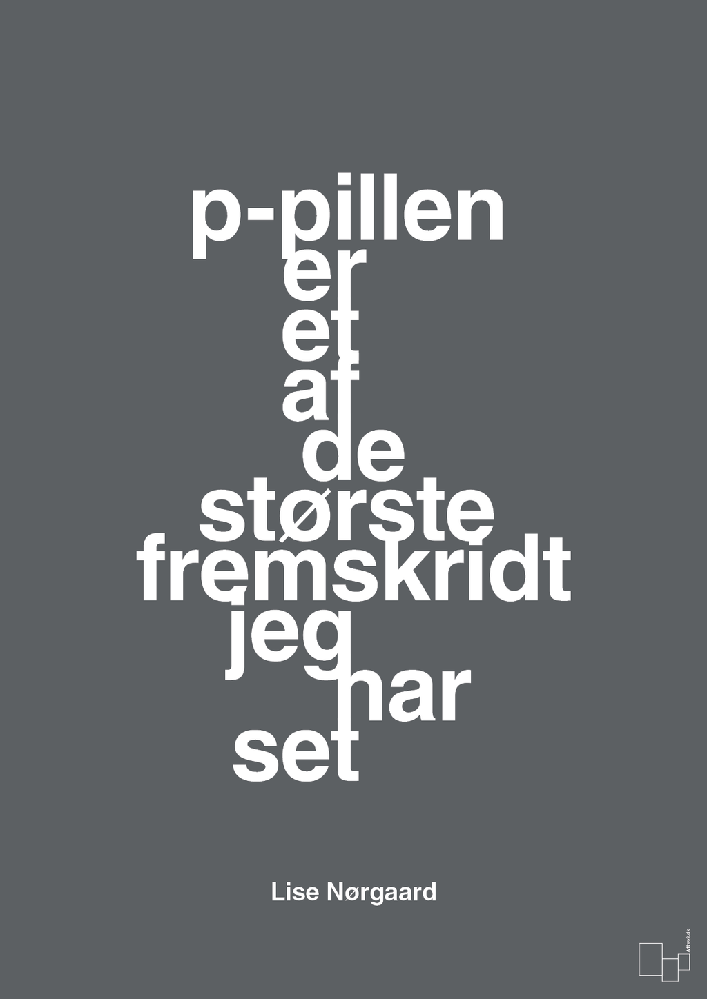plakat: p-pillen er et af de største fremskridt jeg har set - graphic charcoal-Forfatter-A1two3