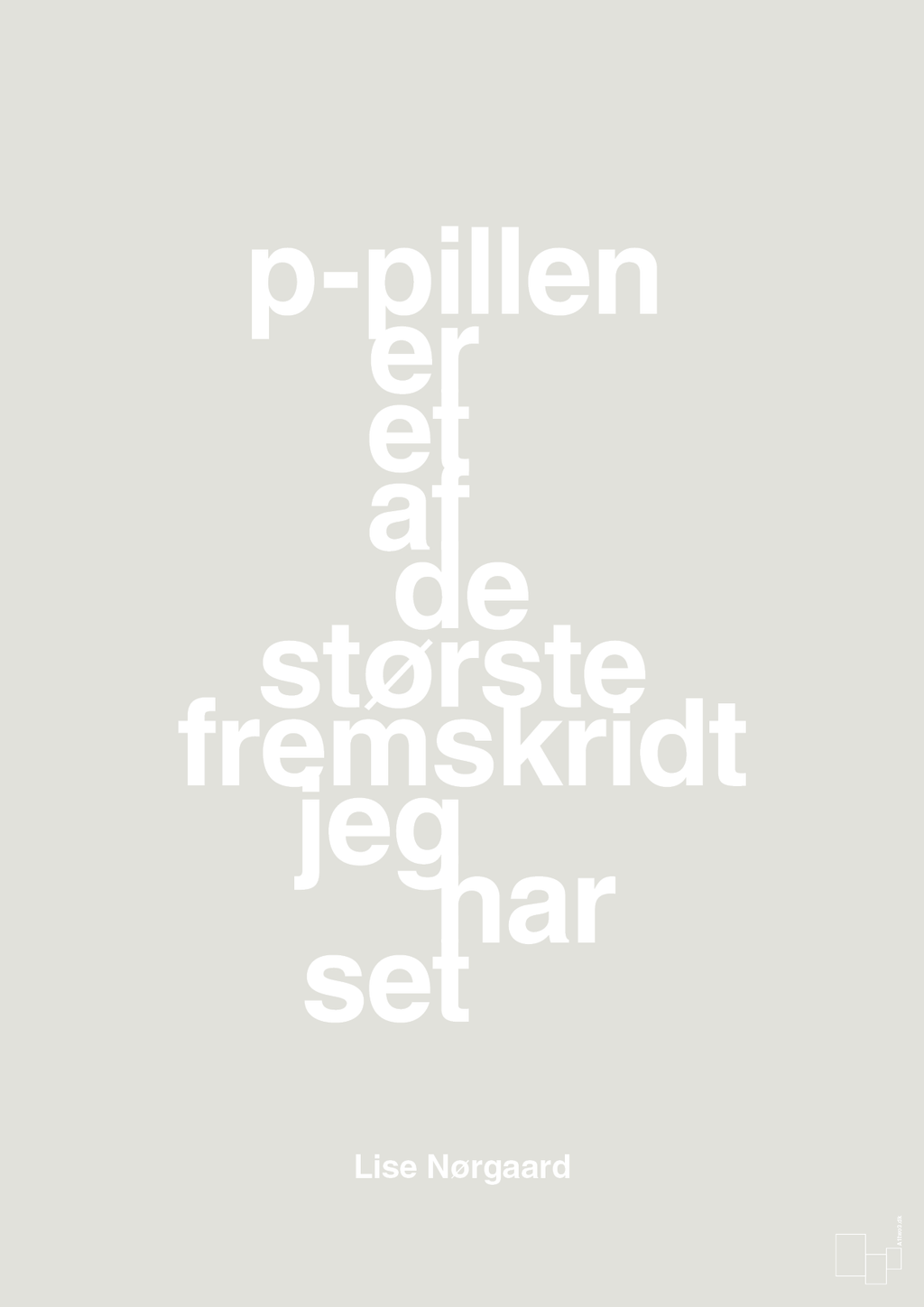 plakat: p-pillen er et af de største fremskridt jeg har set - painters white-Forfatter-A1two3