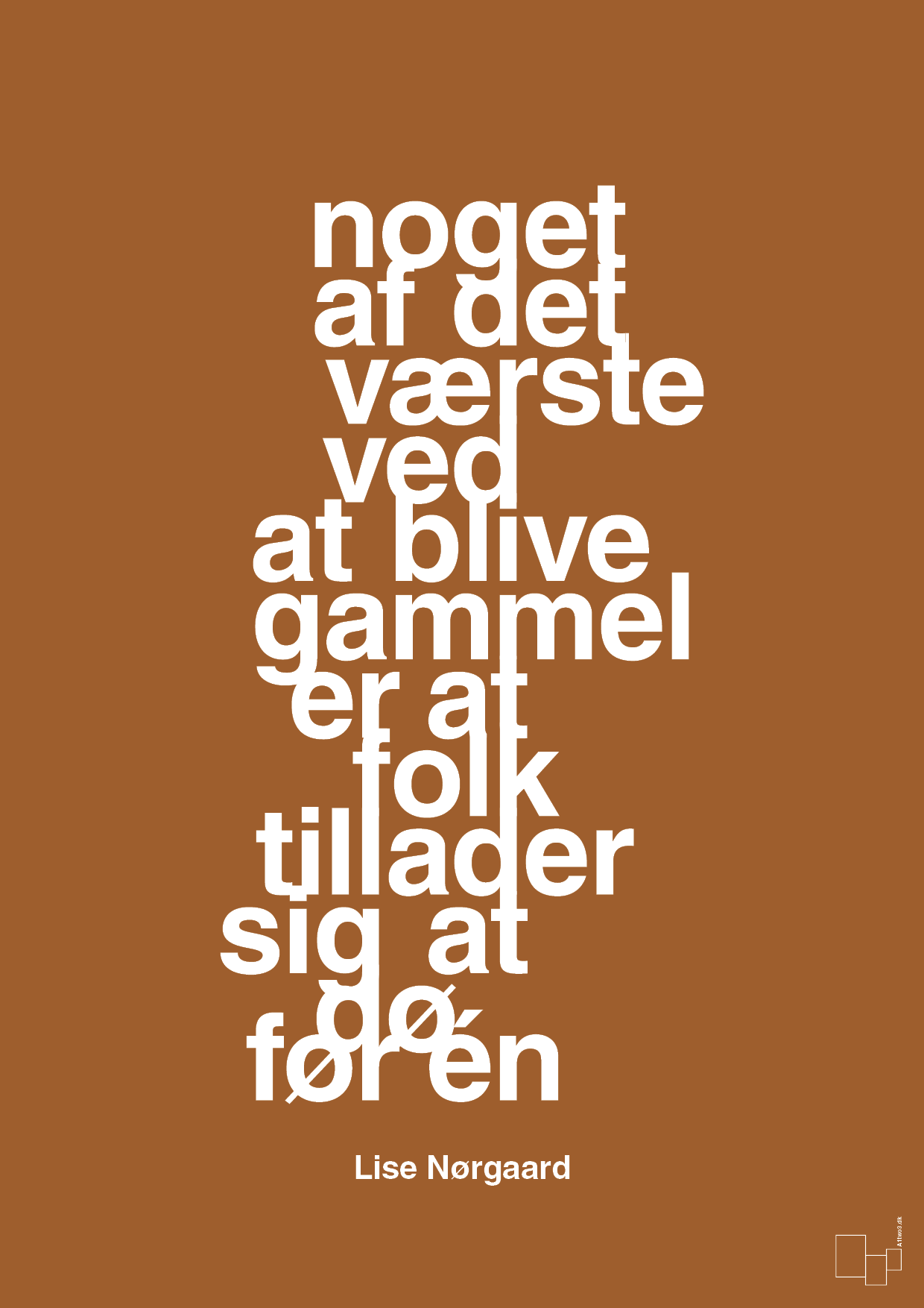 plakat: noget af det værste ved at blive gammel er at folk tillader sig at dø før én - cognac-Forfatter-A1two3