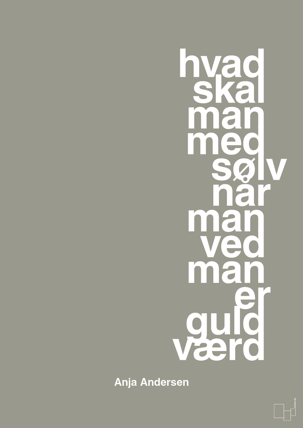 plakat: hvad skal man med sølv når man ved at man er guld værd - battleship gray-Håndbold-A1two3