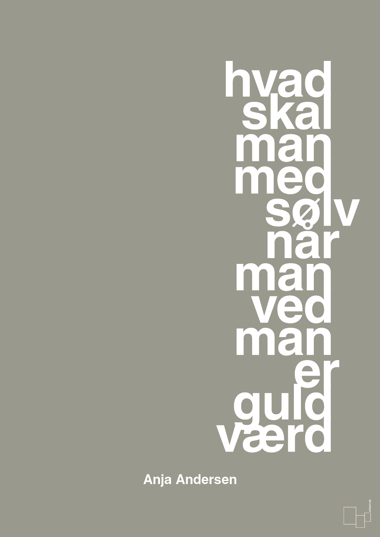 plakat: hvad skal man med sølv når man ved at man er guld værd - battleship gray-Håndbold-A1two3