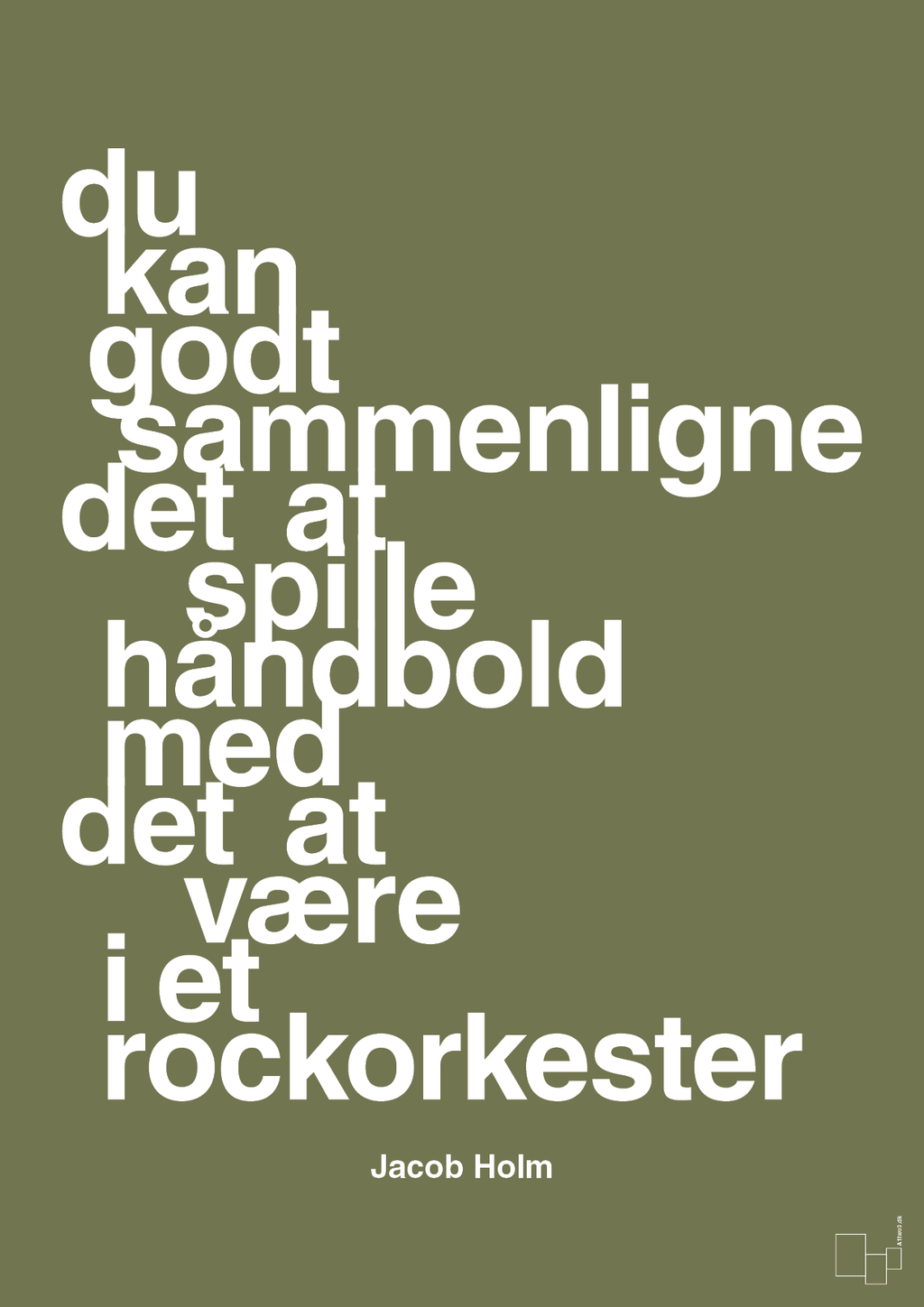 plakat: du kan godt sammenligne det at spille håndbold med det at være i et rockorkester - secret meadow-Håndbold-A1two3