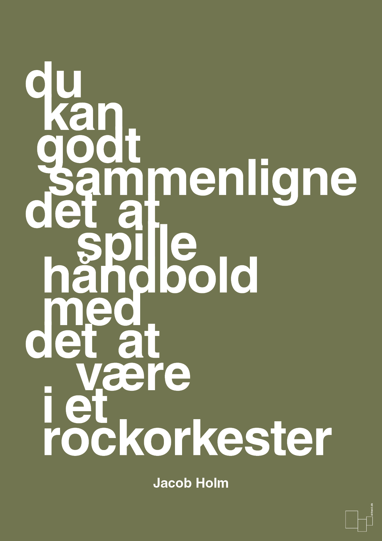 plakat: du kan godt sammenligne det at spille håndbold med det at være i et rockorkester - secret meadow-Håndbold-A1two3