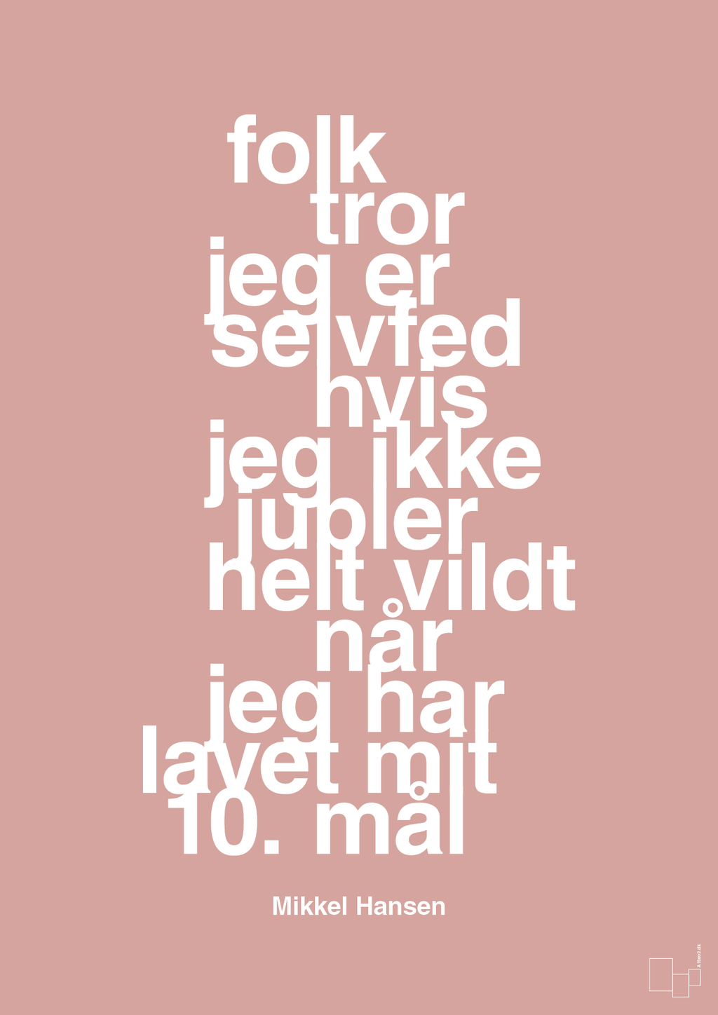 plakat: folk tror jeg er selvfed hvis jeg ikke jubler helt vildt når jeg har lavet mit 10. mål - bubble shell-Håndbold-A1two3