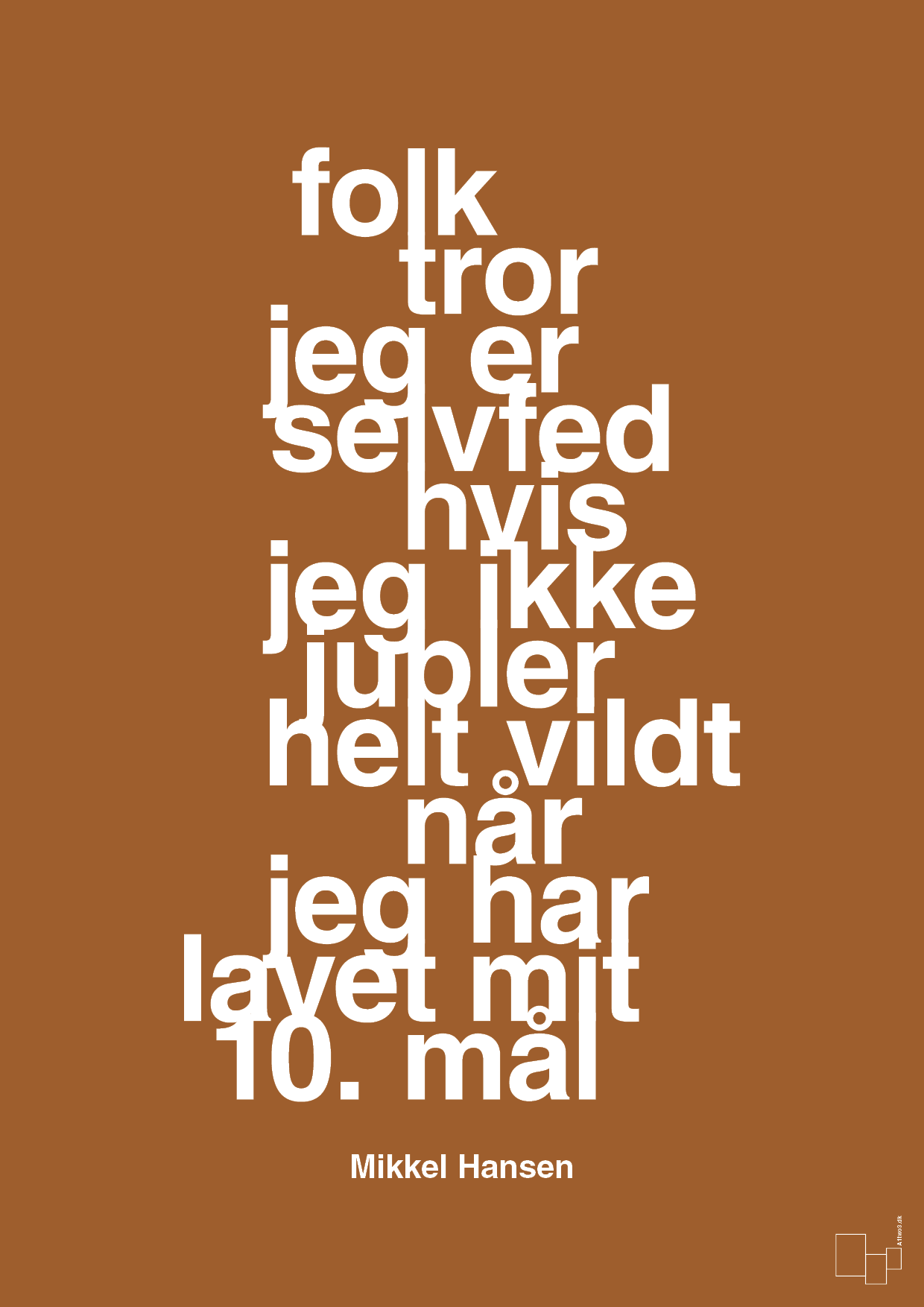 plakat: folk tror jeg er selvfed hvis jeg ikke jubler helt vildt når jeg har lavet mit 10. mål - cognac-Håndbold-A1two3