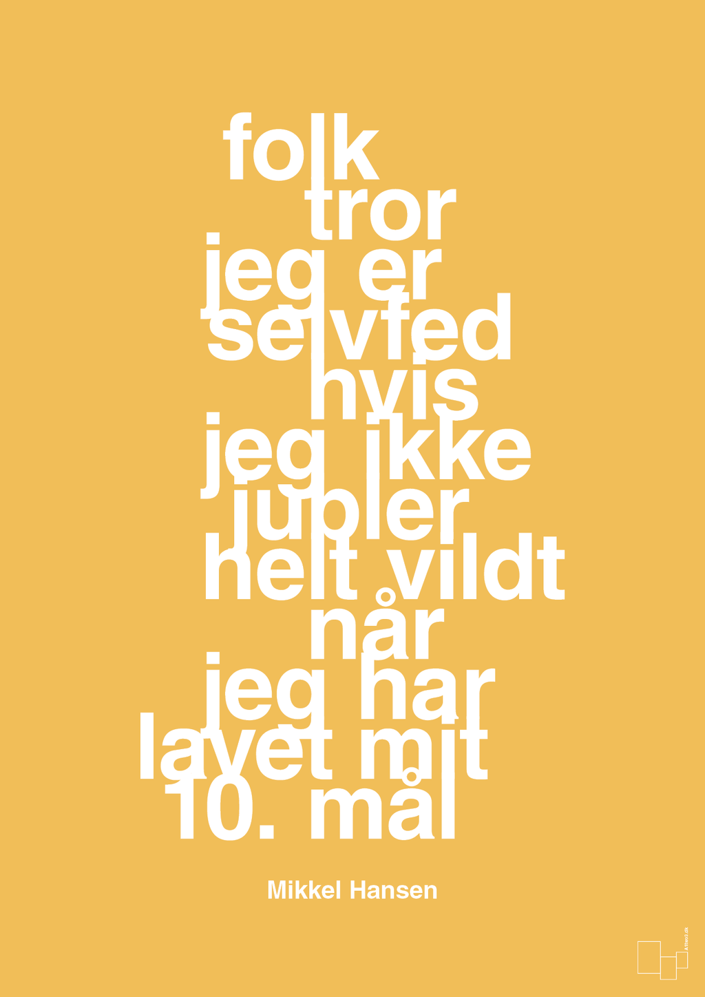plakat: folk tror jeg er selvfed hvis jeg ikke jubler helt vildt når jeg har lavet mit 10. mål - honeycomb-Håndbold-A1two3