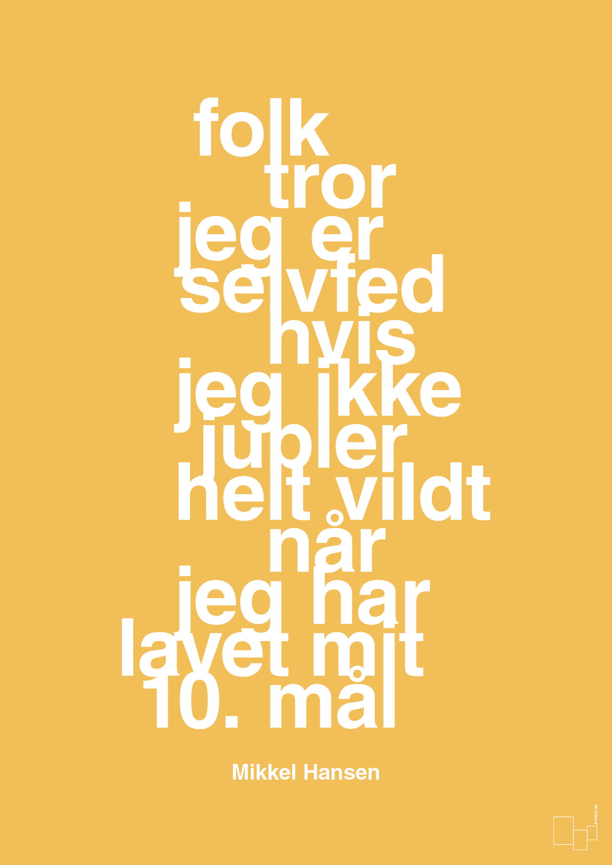 plakat: folk tror jeg er selvfed hvis jeg ikke jubler helt vildt når jeg har lavet mit 10. mål - honeycomb-Håndbold-A1two3