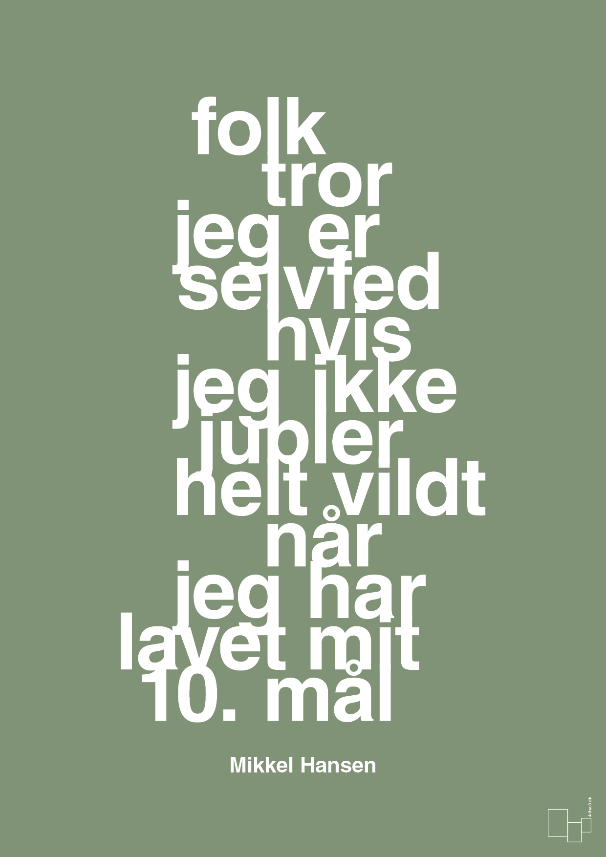 plakat: folk tror jeg er selvfed hvis jeg ikke jubler helt vildt når jeg har lavet mit 10. mål - jade-Håndbold-A1two3