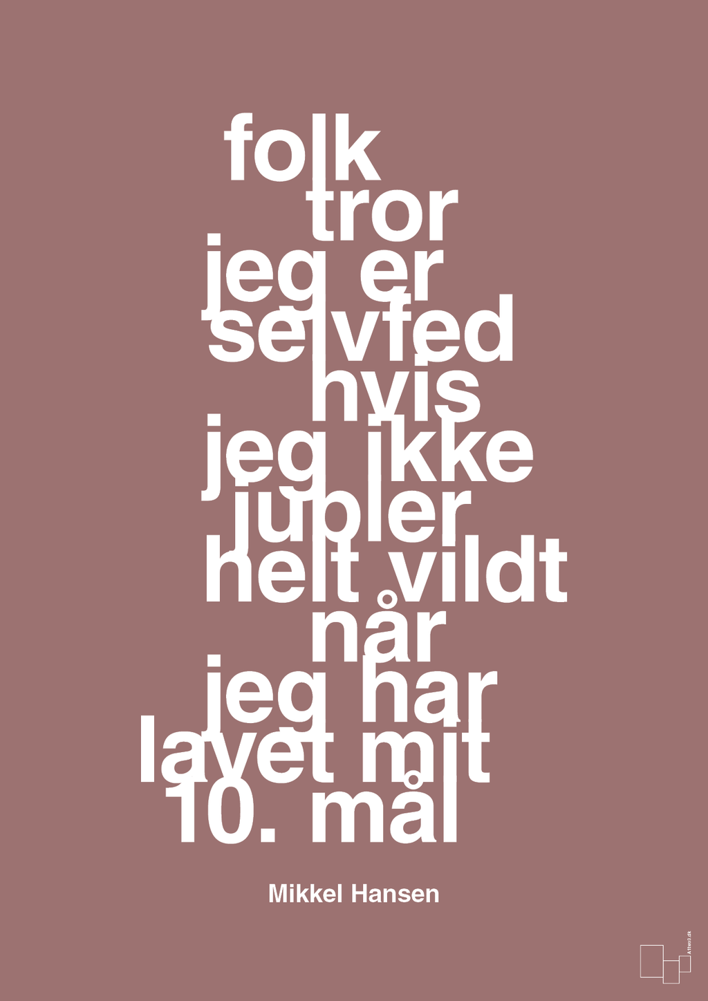 plakat: folk tror jeg er selvfed hvis jeg ikke jubler helt vildt når jeg har lavet mit 10. mål - plum-Håndbold-A1two3