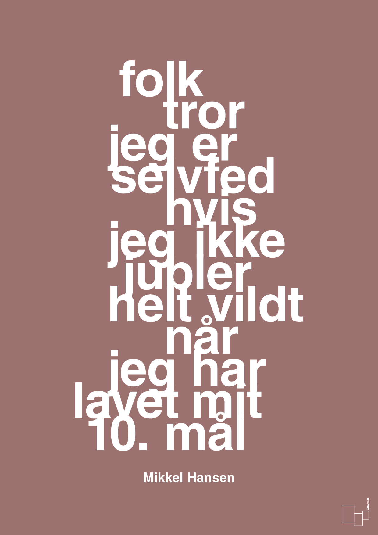plakat: folk tror jeg er selvfed hvis jeg ikke jubler helt vildt når jeg har lavet mit 10. mål - plum-Håndbold-A1two3