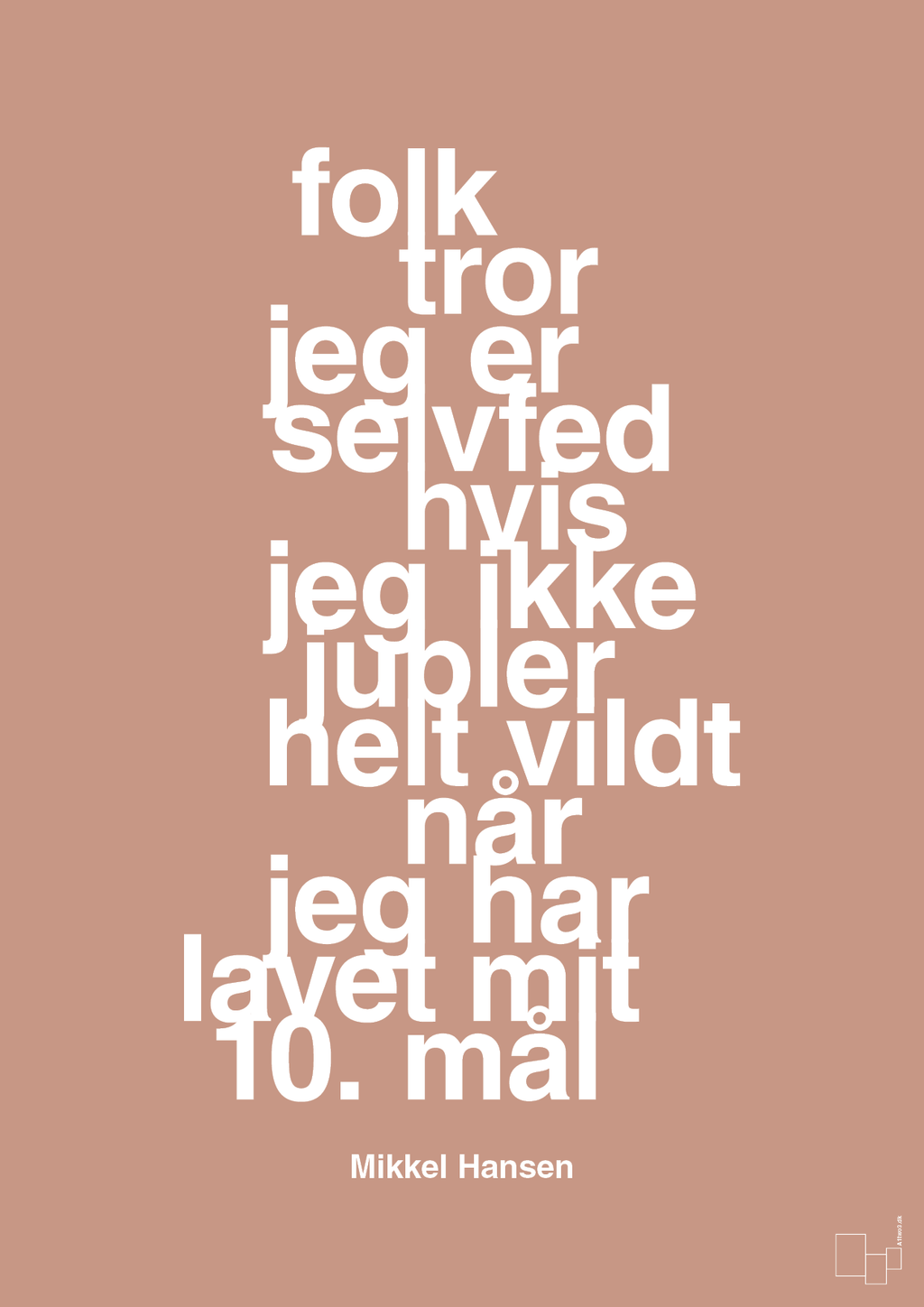 plakat: folk tror jeg er selvfed hvis jeg ikke jubler helt vildt når jeg har lavet mit 10. mål - powder-Håndbold-A1two3