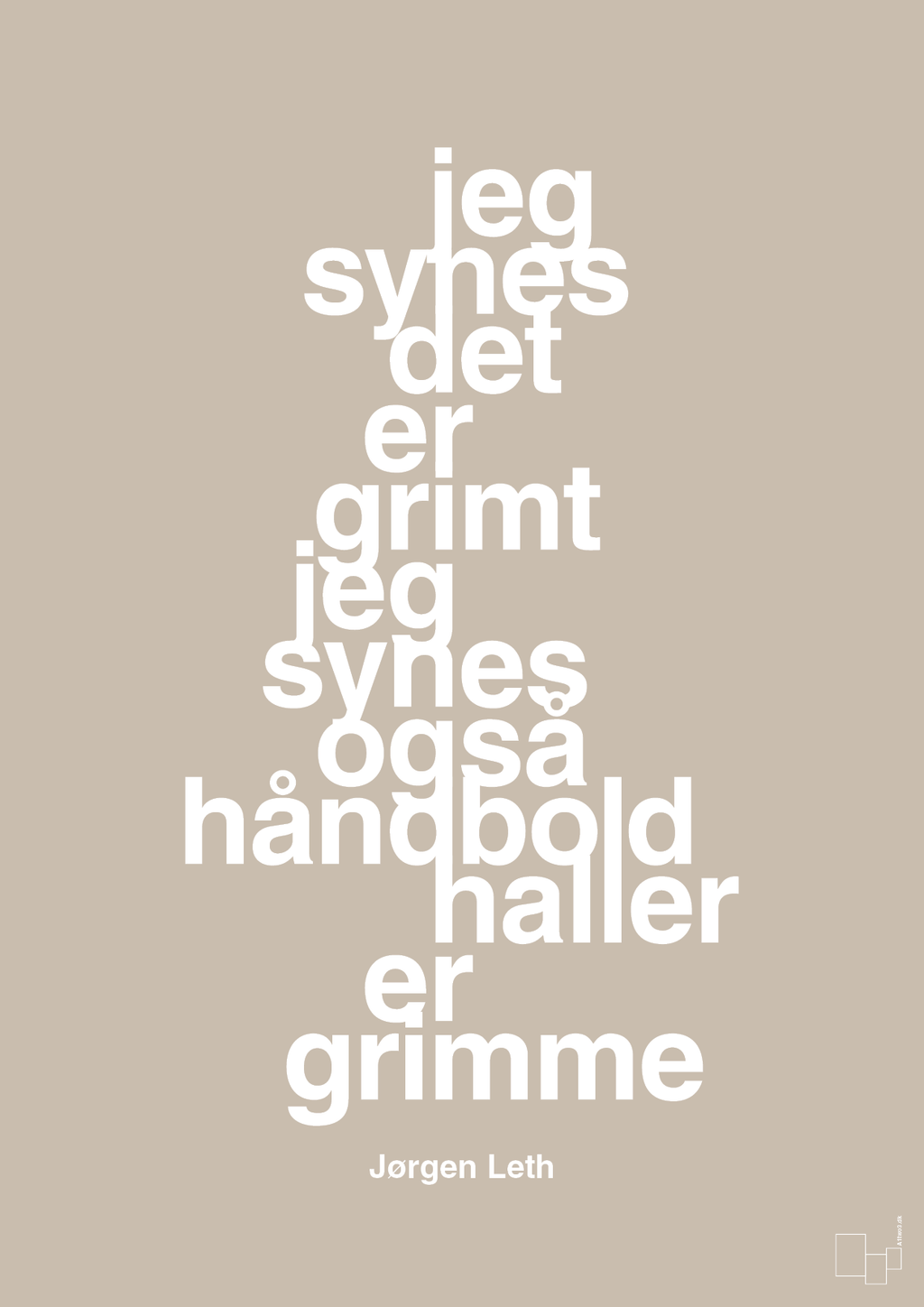 plakat: jeg synes det er grimt jeg synes også håndboldhaller er grimme - creamy mushroom-Håndbold-A1two3