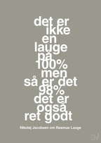 plakat: det er ikke en lauge på 100% men så er det 98% det er også ret godt - battleship gray-Håndbold-A1two3