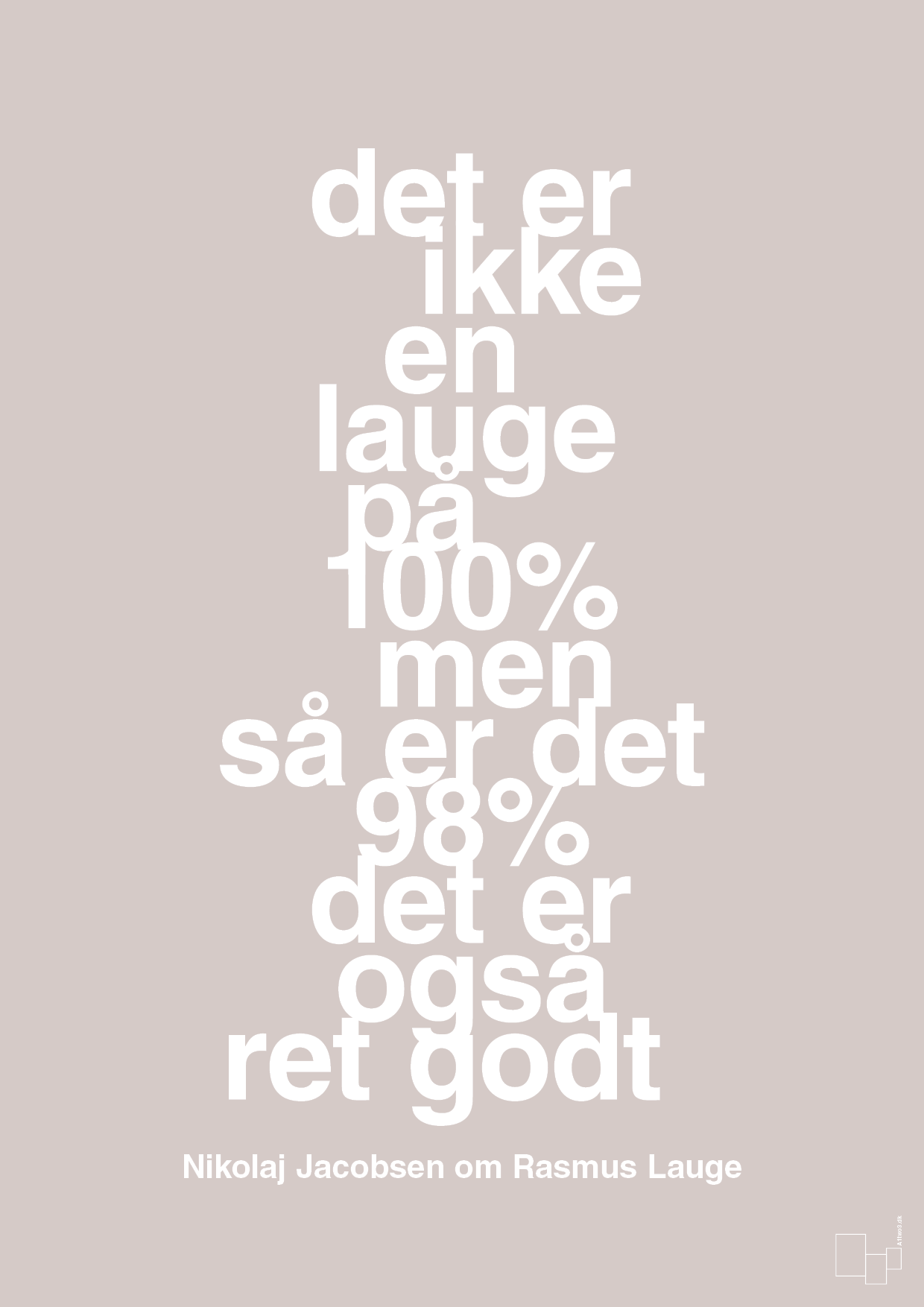 plakat: det er ikke en lauge på 100% men så er det 98% det er også ret godt - broken beige-Håndbold-A1two3