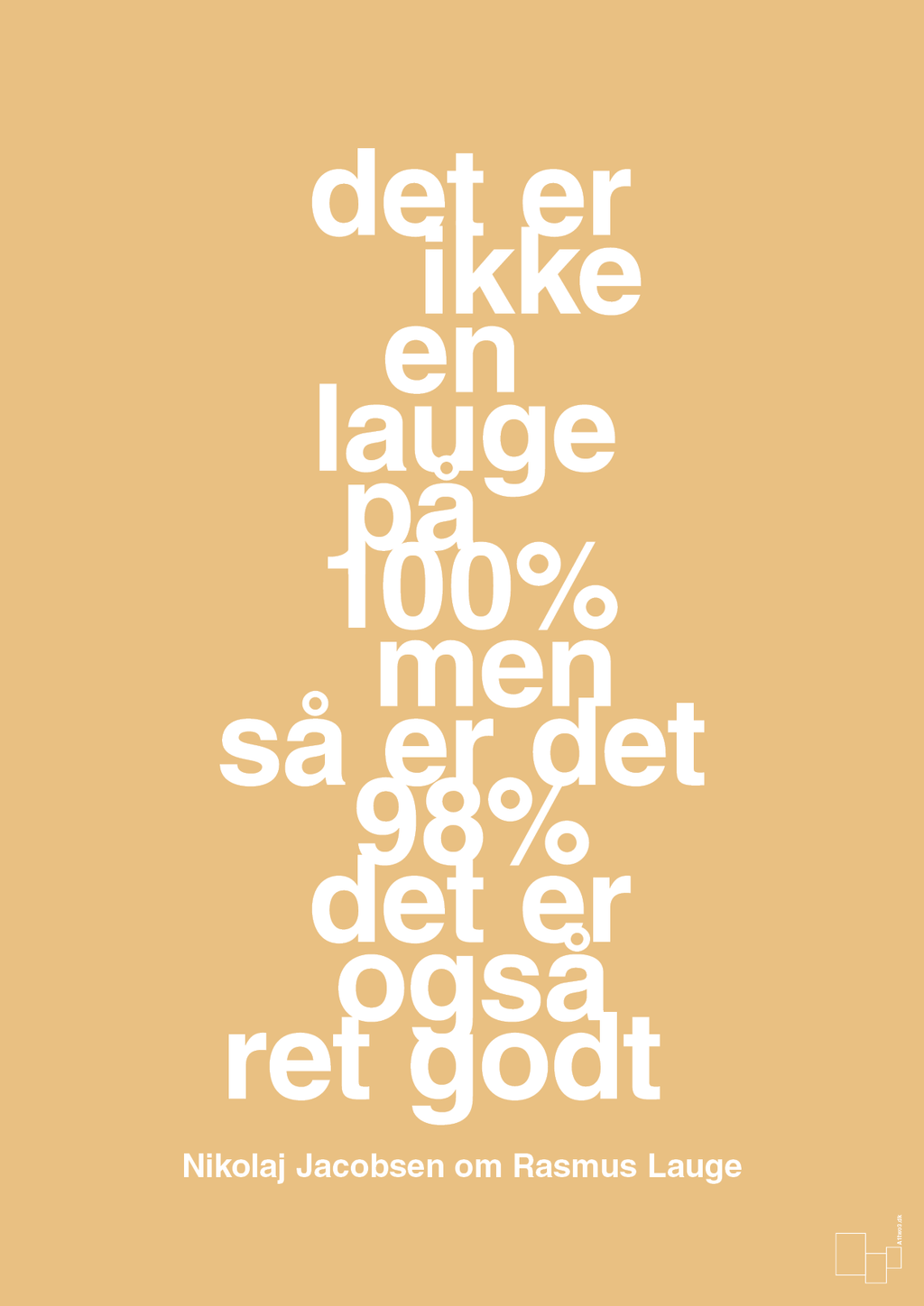plakat: det er ikke en lauge på 100% men så er det 98% det er også ret godt - charismatic-Håndbold-A1two3