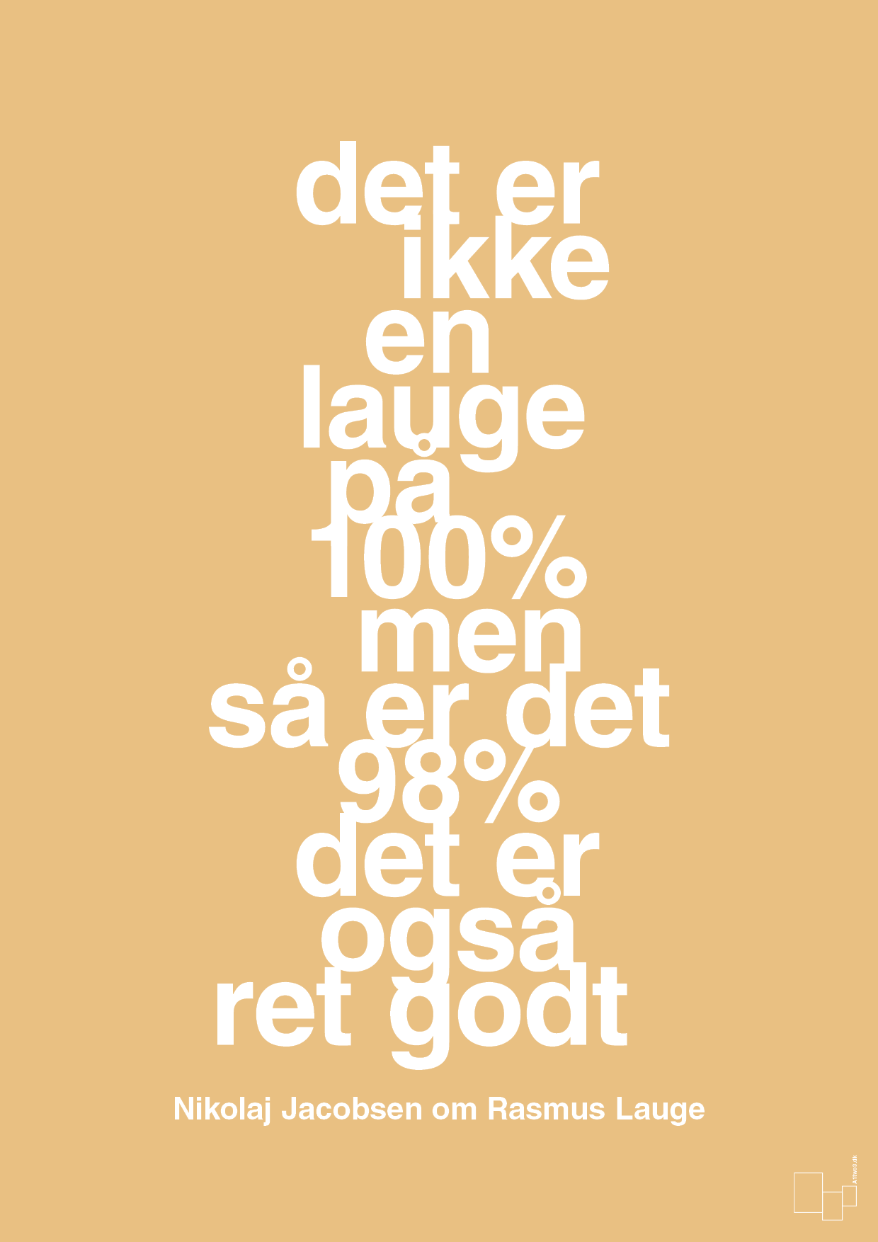 plakat: det er ikke en lauge på 100% men så er det 98% det er også ret godt - charismatic-Håndbold-A1two3
