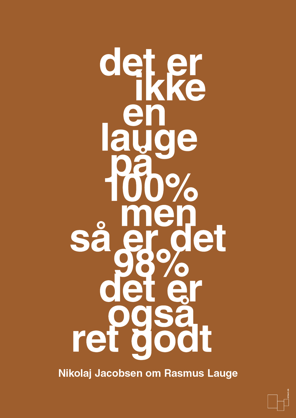 plakat: det er ikke en lauge på 100% men så er det 98% det er også ret godt - cognac-Håndbold-A1two3