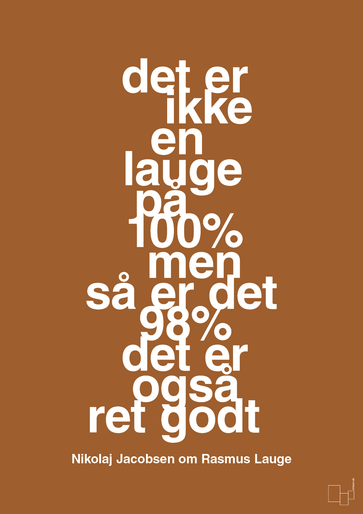 plakat: det er ikke en lauge på 100% men så er det 98% det er også ret godt - cognac-Håndbold-A1two3