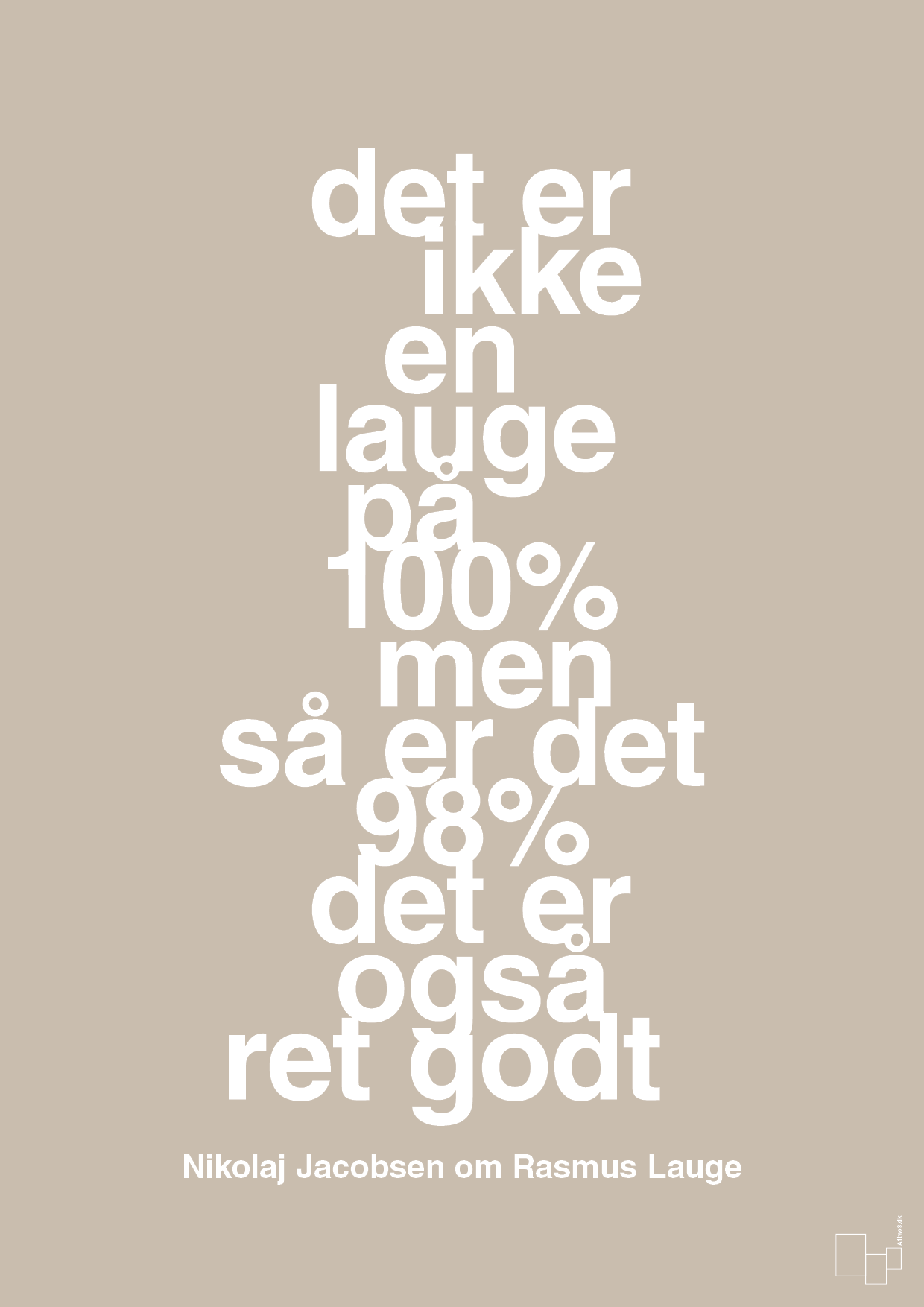 plakat: det er ikke en lauge på 100% men så er det 98% det er også ret godt - creamy mushroom-Håndbold-A1two3