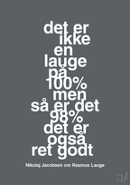 plakat: det er ikke en lauge på 100% men så er det 98% det er også ret godt - graphic charcoal-Håndbold-A1two3