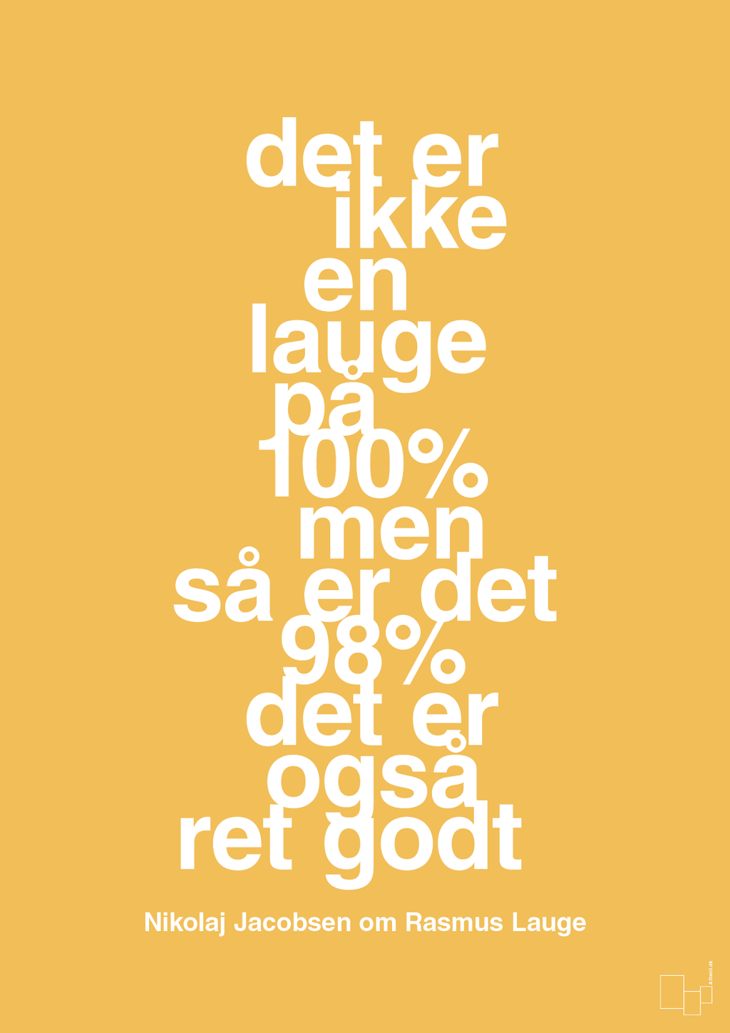 plakat: det er ikke en lauge på 100% men så er det 98% det er også ret godt - honeycomb-Håndbold-A1two3