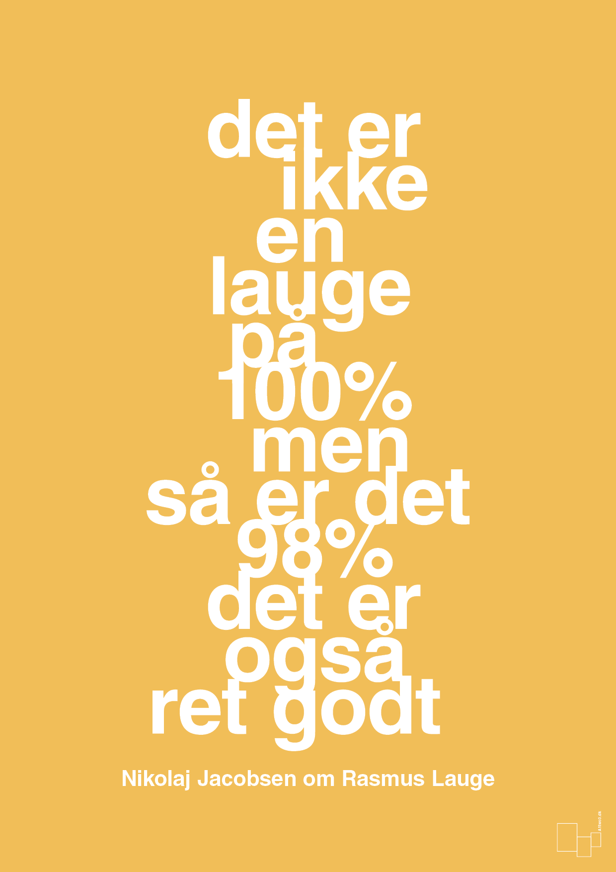 plakat: det er ikke en lauge på 100% men så er det 98% det er også ret godt - honeycomb-Håndbold-A1two3