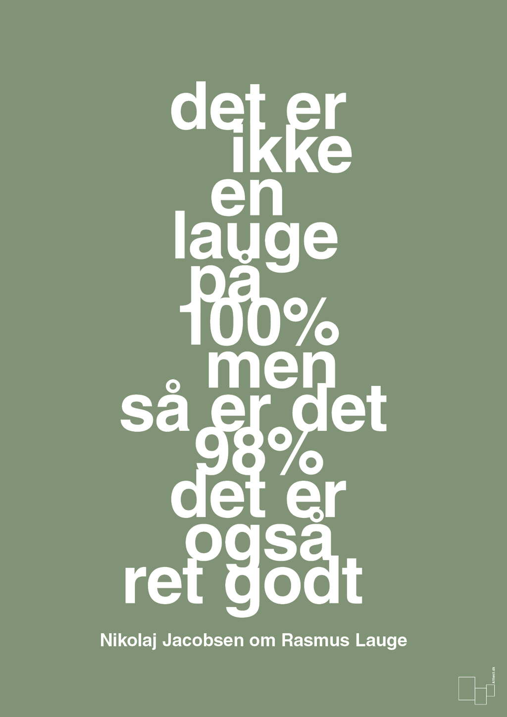 plakat: det er ikke en lauge på 100% men så er det 98% det er også ret godt - jade-Håndbold-A1two3