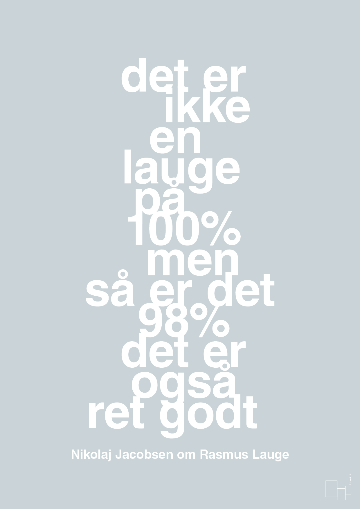 plakat: det er ikke en lauge på 100% men så er det 98% det er også ret godt - light drizzle-Håndbold-A1two3