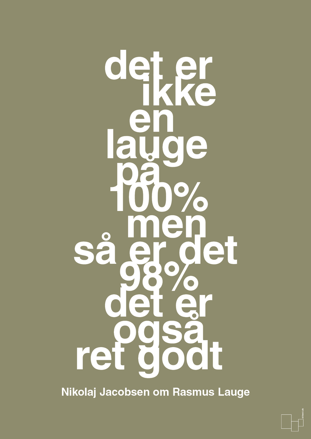 plakat: det er ikke en lauge på 100% men så er det 98% det er også ret godt - misty forrest-Håndbold-A1two3