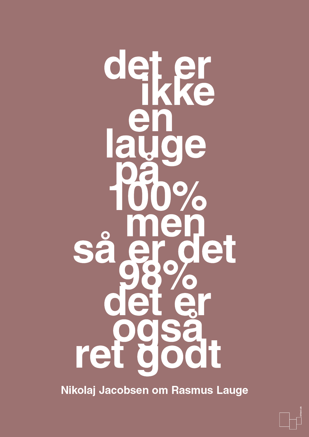 plakat: det er ikke en lauge på 100% men så er det 98% det er også ret godt - plum-Håndbold-A1two3