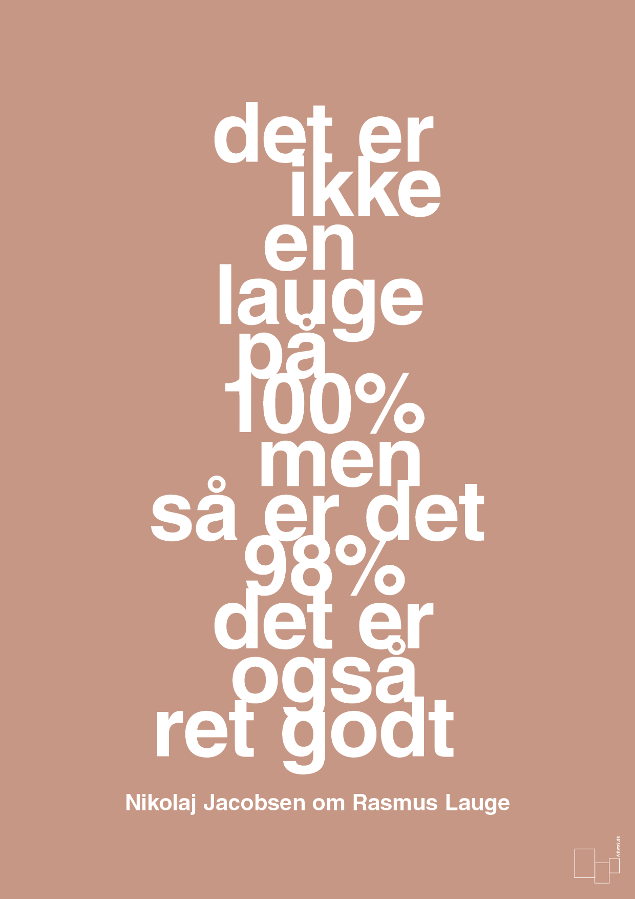 plakat: det er ikke en lauge på 100% men så er det 98% det er også ret godt - powder-Håndbold-A1two3